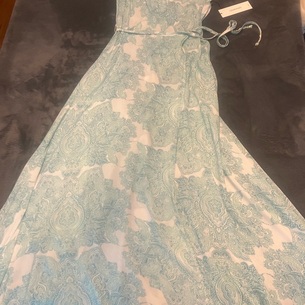 Calvin Klein Blue and White Maxi Dress $60